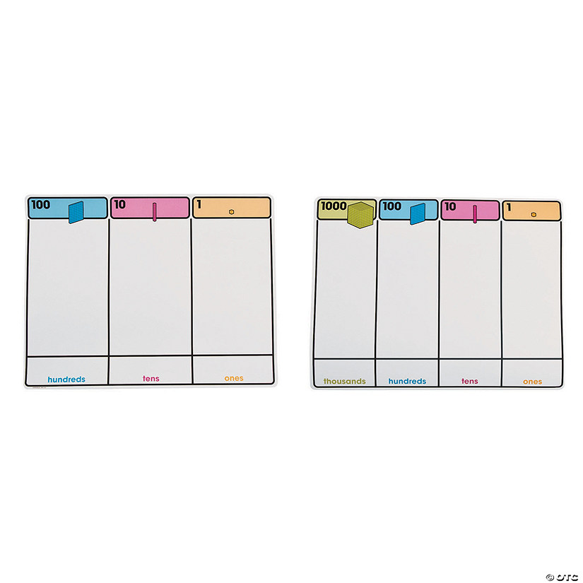 14" x 18" Laminated Paper Base Ten Place Value Mats - 10 Pc. Image