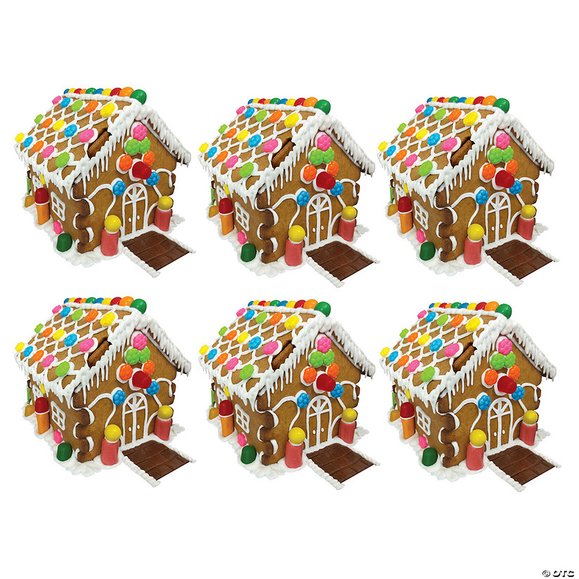 14" x 9 1/2" Bulk Tootsie Roll<sup>&#174;</sup> Gingerbread House Kits - Makes 6 Image