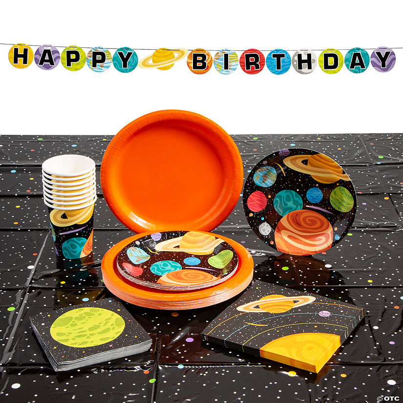 140 Pc. Space Party Tableware Kit for 24 Guests Image