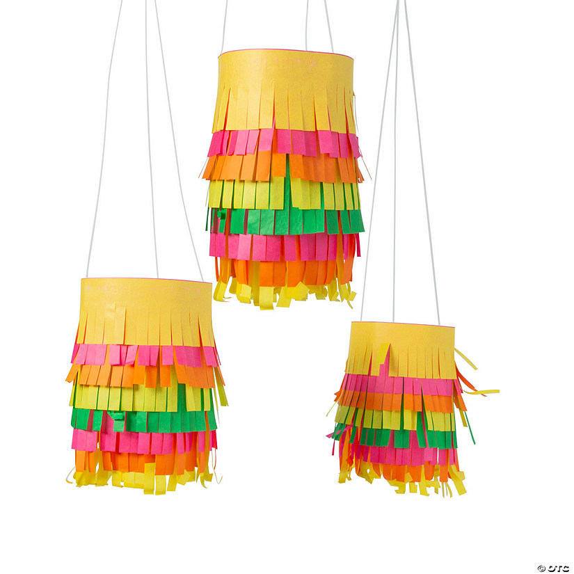 15 1/2" Fiesta Fringe Hanging Paper Lanterns - 6 Pc. Image
