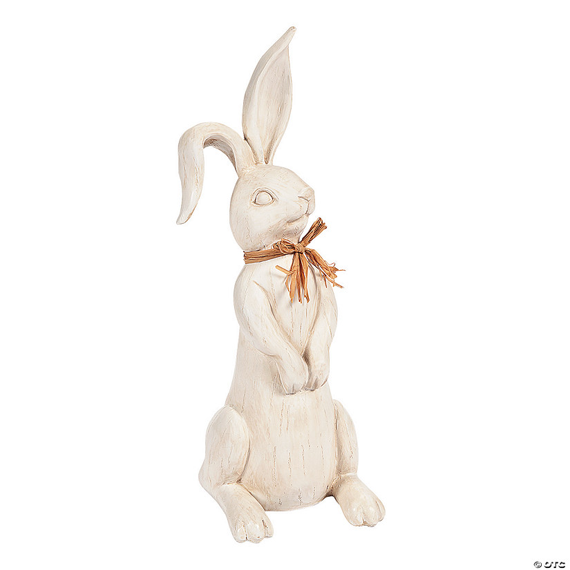 15 1/2" Rustic Lily Long Ears Resin Bunny Figure Image