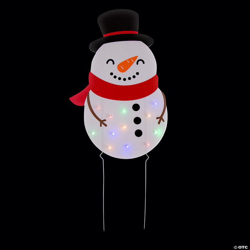 15 1/2" x 24" Light-Up Snowman Yard Sign Kit Image
