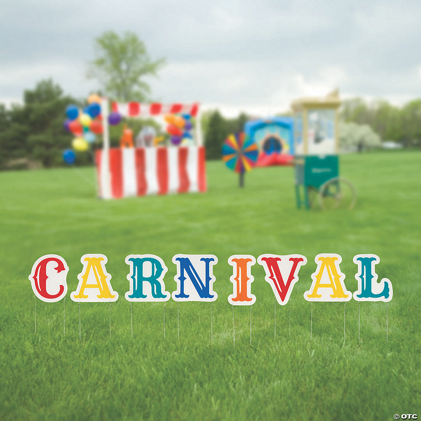 15 3/4" x 16" Carnival Letters Yard Signs - 8 Pc. Image