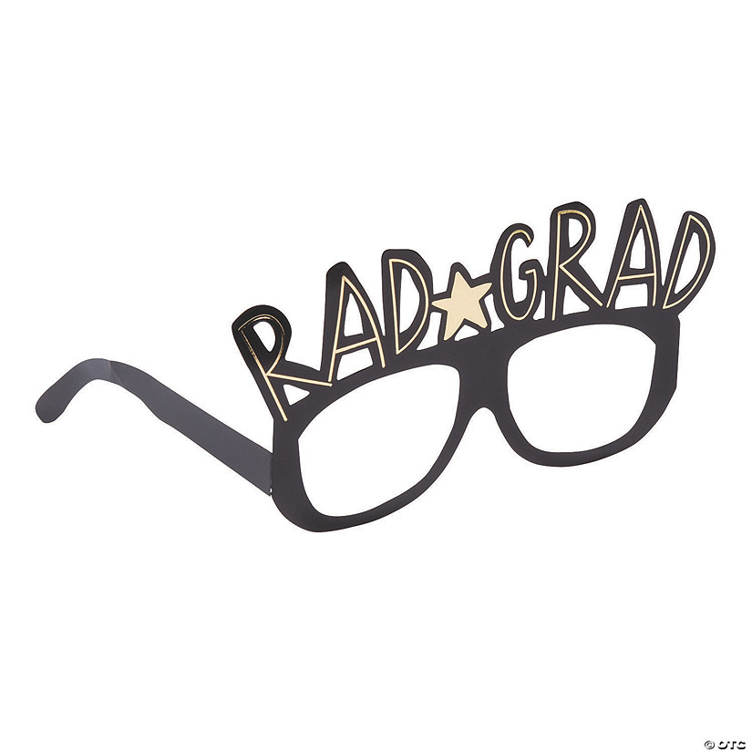 15 3/4" x 3 1/2" Rad Grad Black Cardstock Glasses - 24 Pc. Image