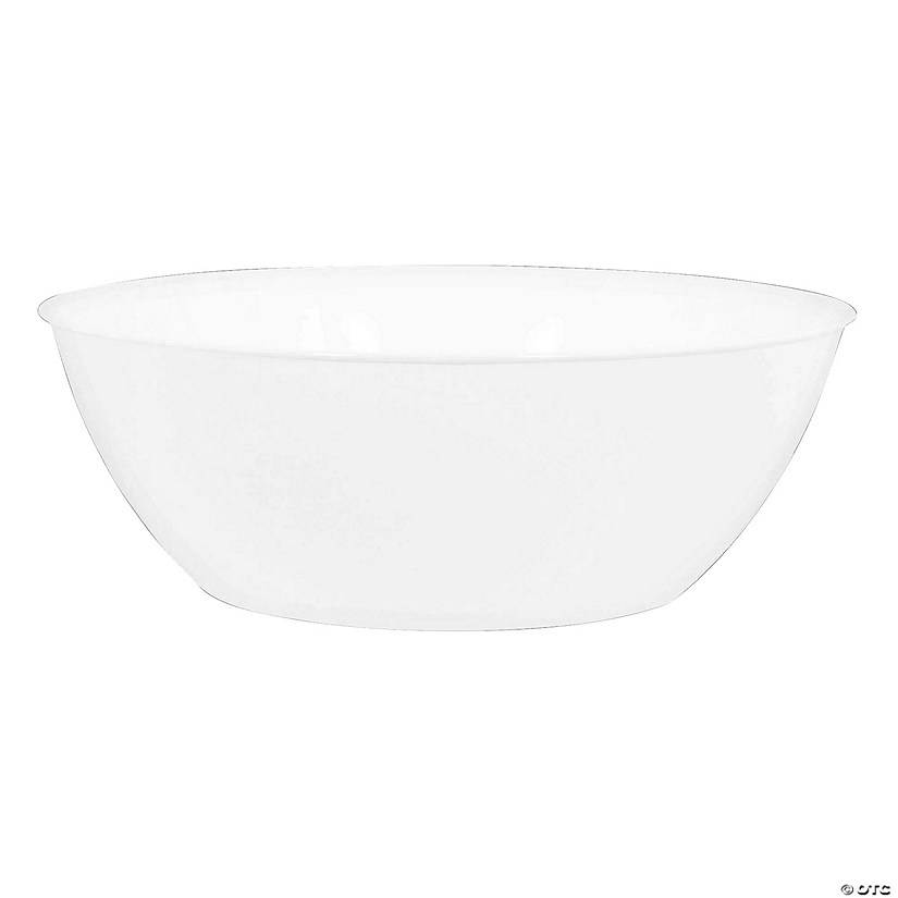 15" Bulk 6 Pc. Large White Plastic Serving Bowls Image