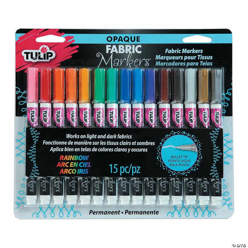 15-Color Rainbow Colors Tulip<sup>&#174;</sup> Opaque Fabric Markers - 15 Pc. Image