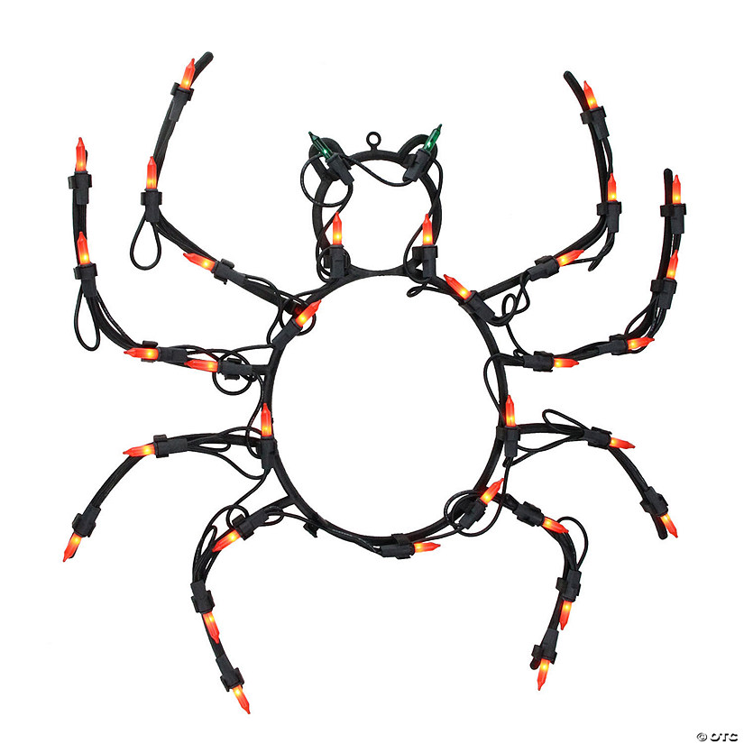 15" Lighted Spider Halloween Window Silhouette Decoration Image