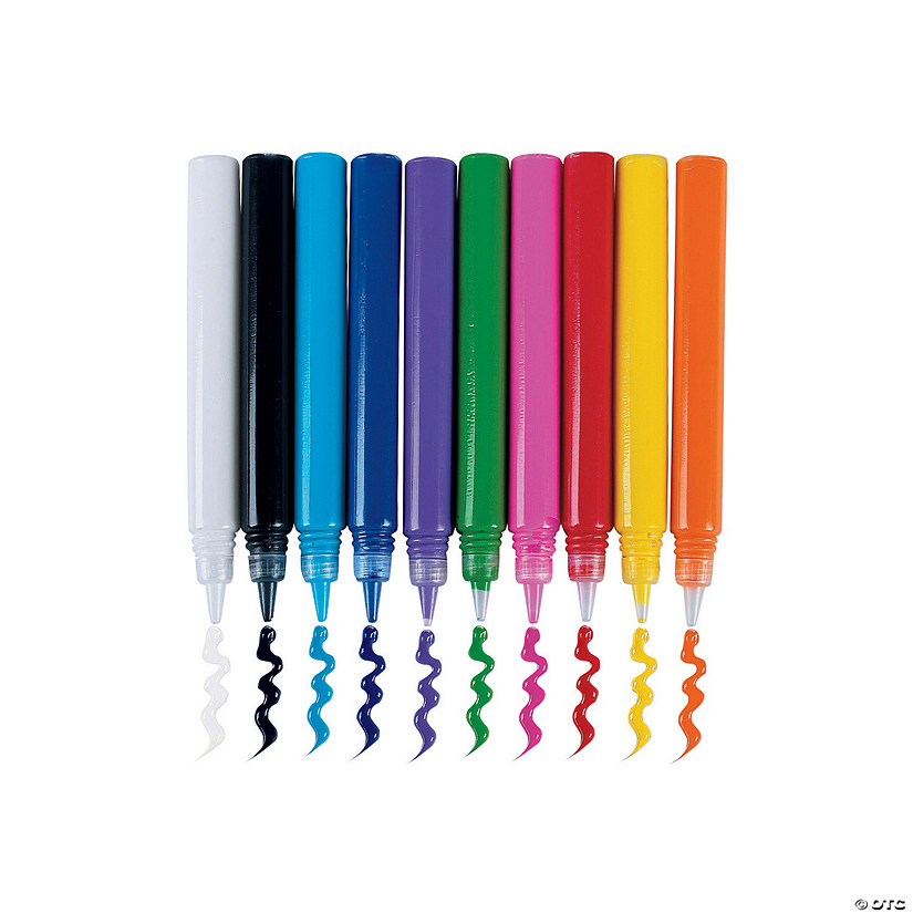 15 ml Fancy Assorted Colors Fabric Paint Pens - Set of 24