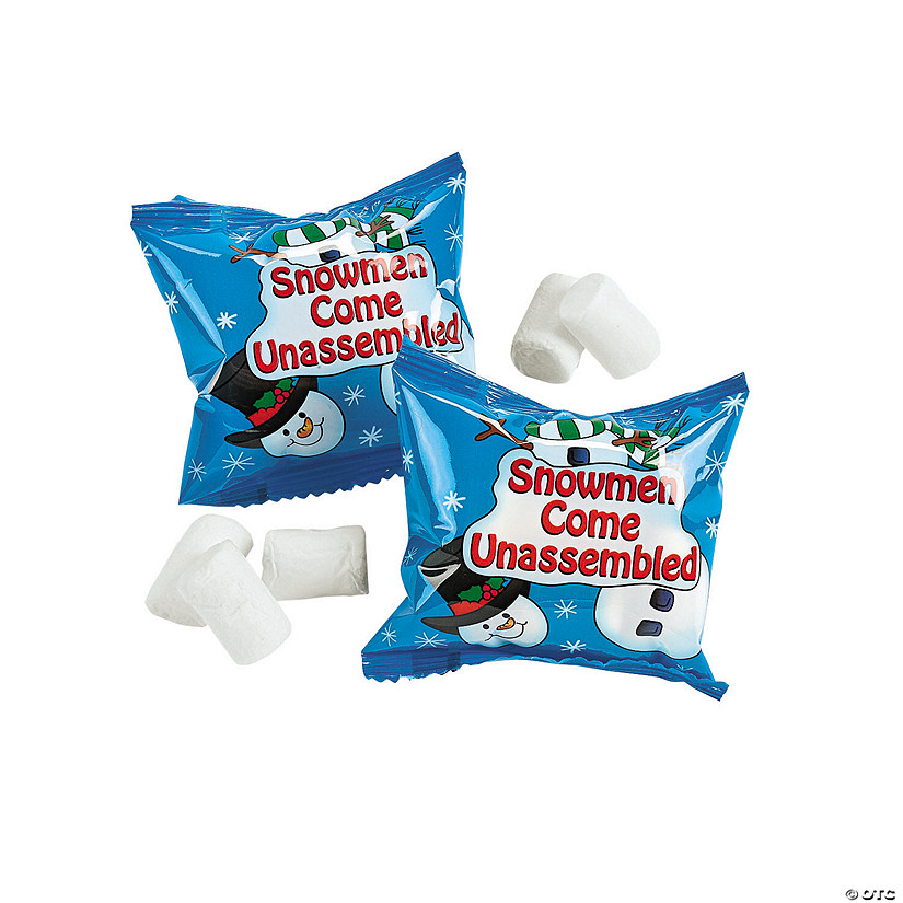 15 oz. Marshmallow Snowman Vanilla Candy Fun Packs - 54 Pc. Image