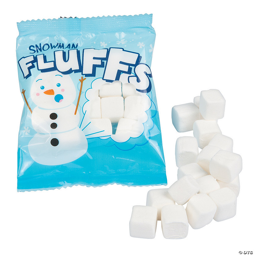 15 oz. Snowman Fluffs Marshmallow Vanilla Candy Fun Packs - 72 Pc. Image