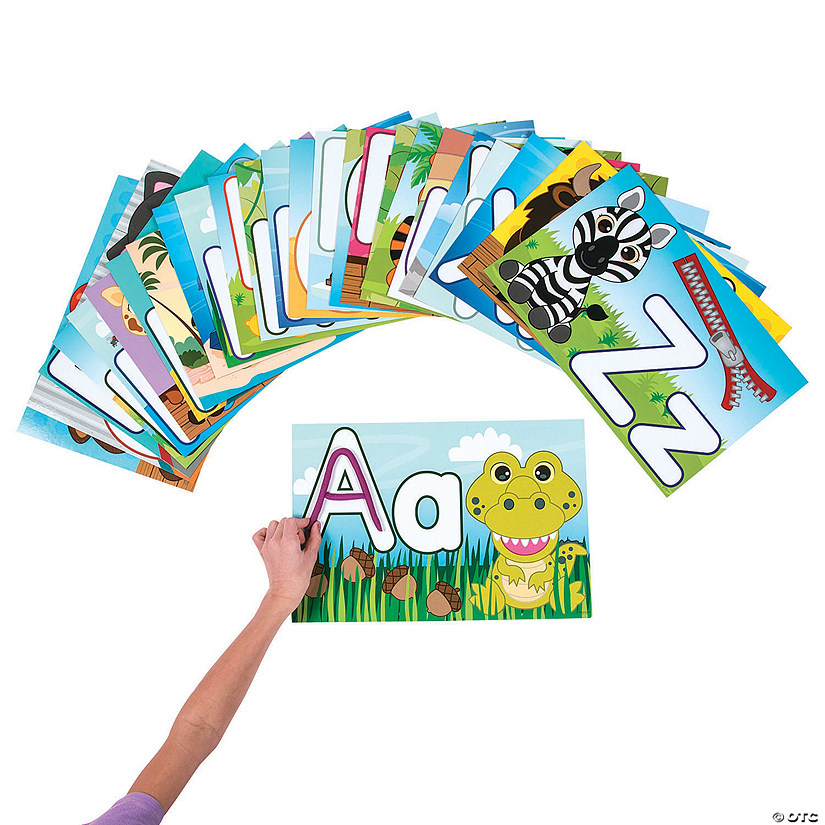 15" x 10" Alphabet Letter Learning Laminated Cardstock Mats - 26 Pc. Image