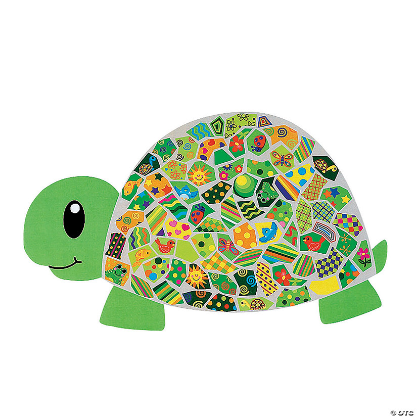 15" x 10" Giant Mosaic Turtle-Shaped Paper Sticker Scenes - 12 Pc. Image