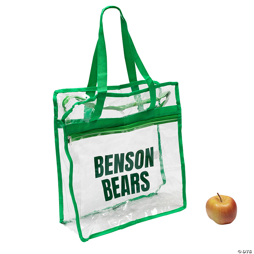 15" x 16" Personalized Large Clear Stadium Tote Bags with Trim Image