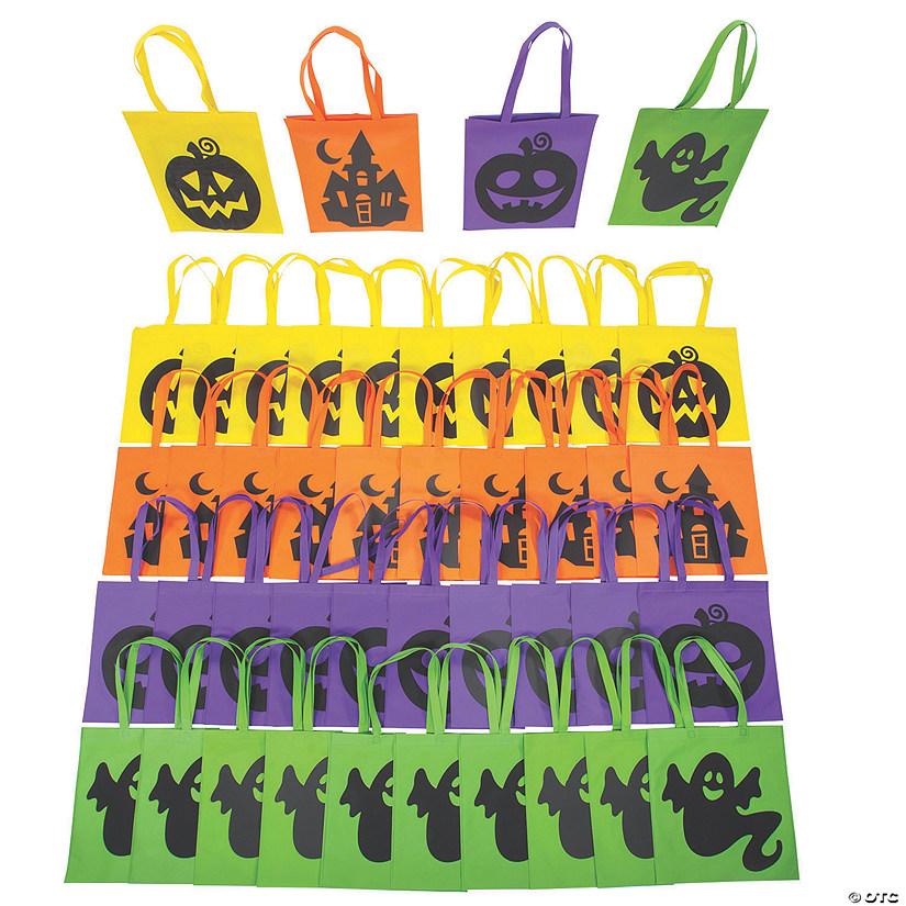 15" x 17" Bulk 180 Pc. Large Iconic Halloween Tote Bags Image