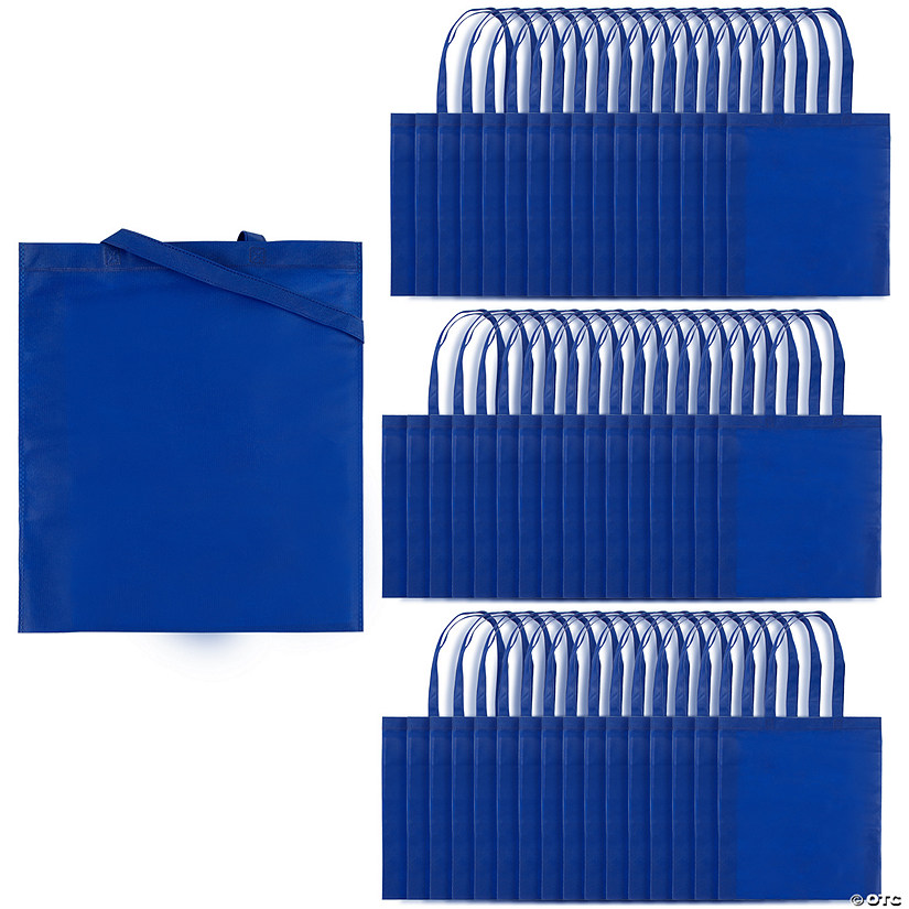 15" x 17" Bulk 48 Pc. Large Blue Nonwoven Tote Bags Image