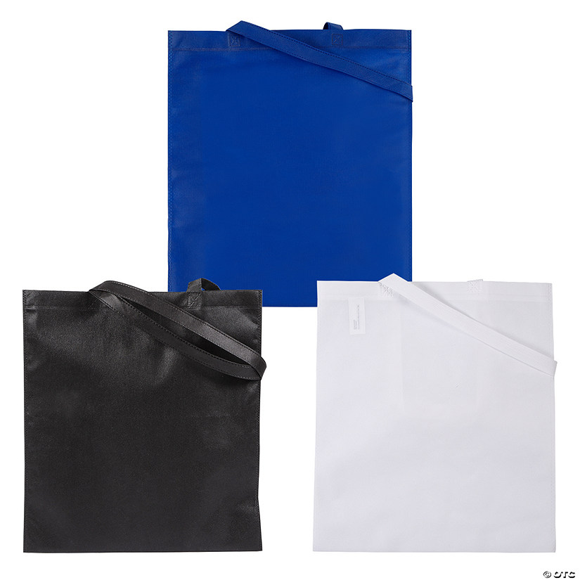 15" x 17" Bulk 72 Pc. Blue Spirit Large Nonwoven Tote Bag Kit Assortment Image