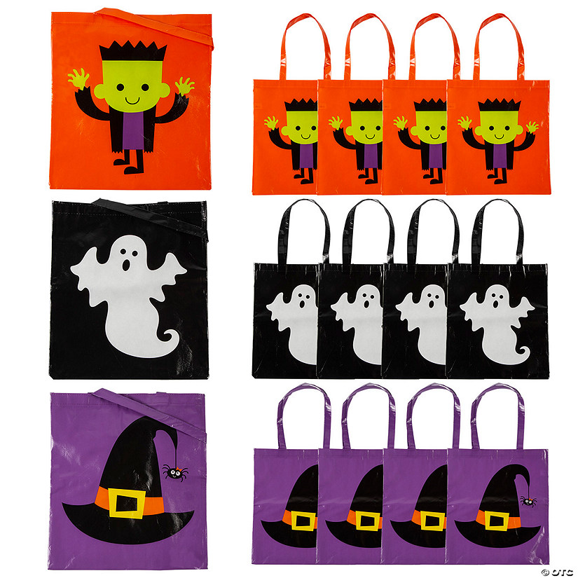 15" x 17" Large Halloween Character Nonwoven Polyester Tote Bags - 12 Pc. Image