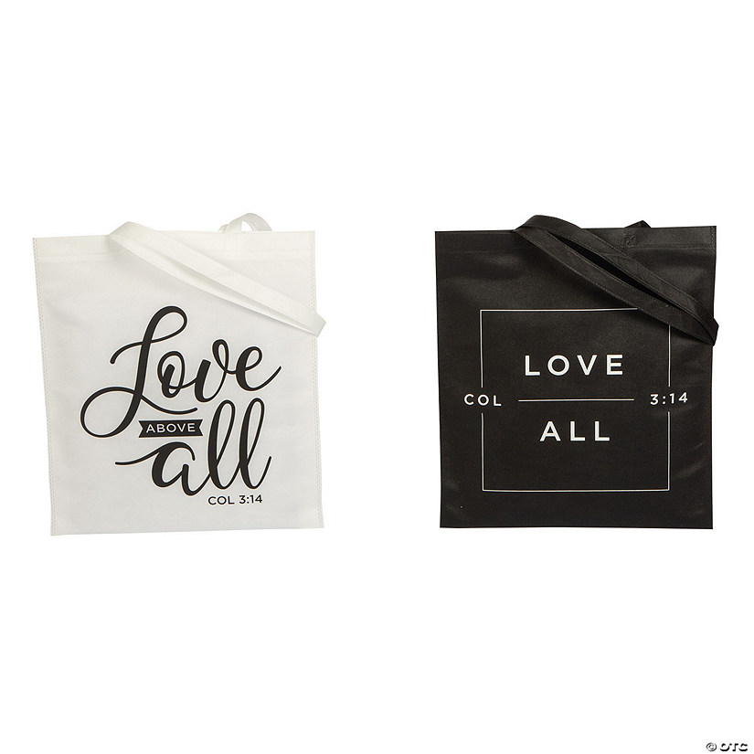 15" x 17" Large Love Above All Nonwoven Tote Bags - 12 Pc. Image