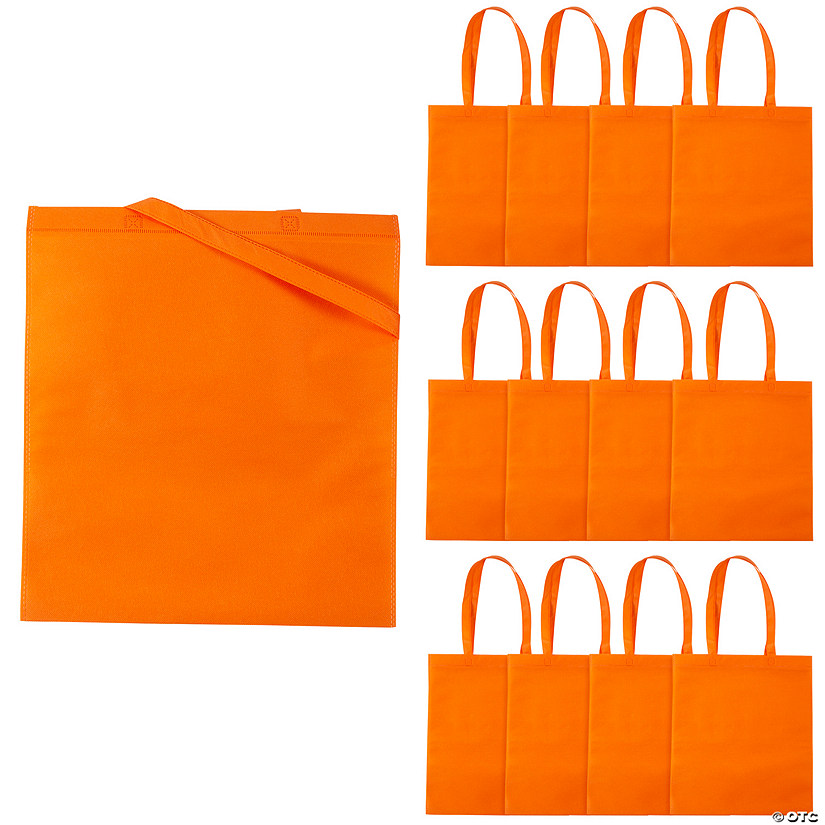 15" x 17" Large Orange Tote Bags - 12 Pc. Image