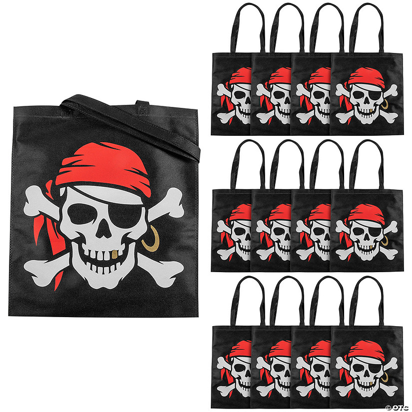 15" x 17" Large Pirate Tote Bags - 12 Pc. Image