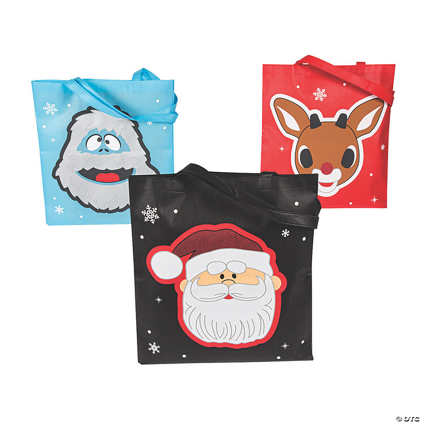 15" x 17" Large Rudolph the Red-Nosed Reindeer<sup>&#174;</sup> Nonwoven Tote Bags - 12 Pc. Image