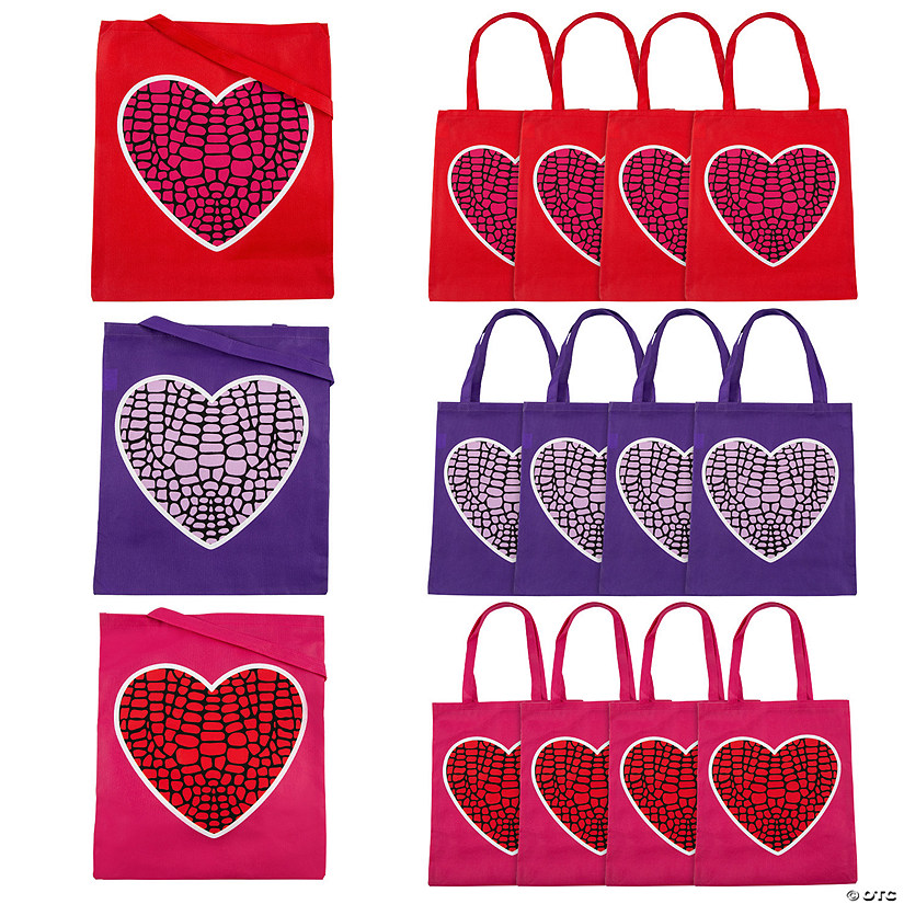 15" x 17" Large Valentine Snake Print Nonwoven Tote Bags - 12 Pc. Image