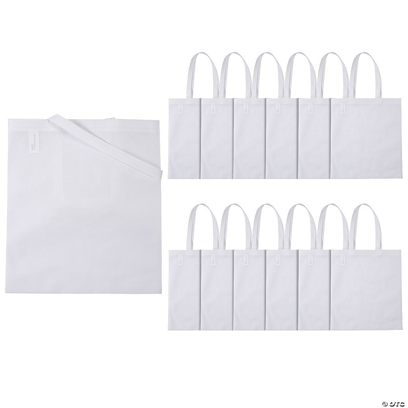 15" x 17" Large White Tote Bags - 12 Pc. Image