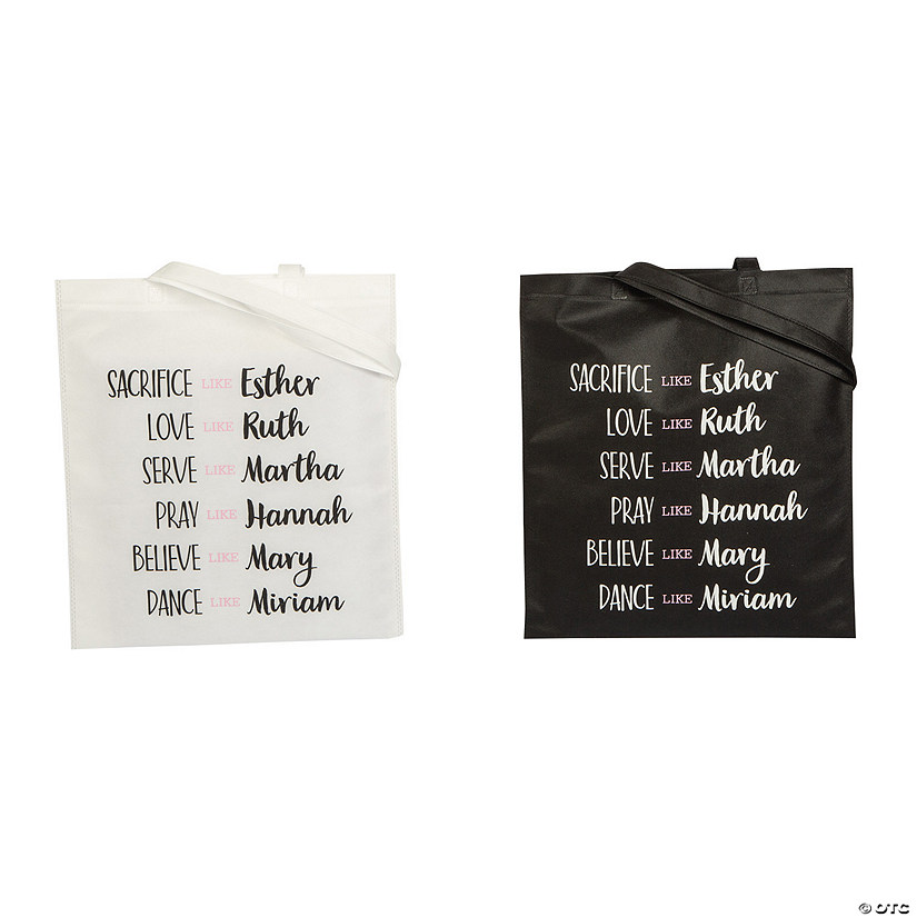 15" x 17" Large &#8220;Women of the Bible&#8221; Nonwoven Tote Bags - 12 Pc. Image