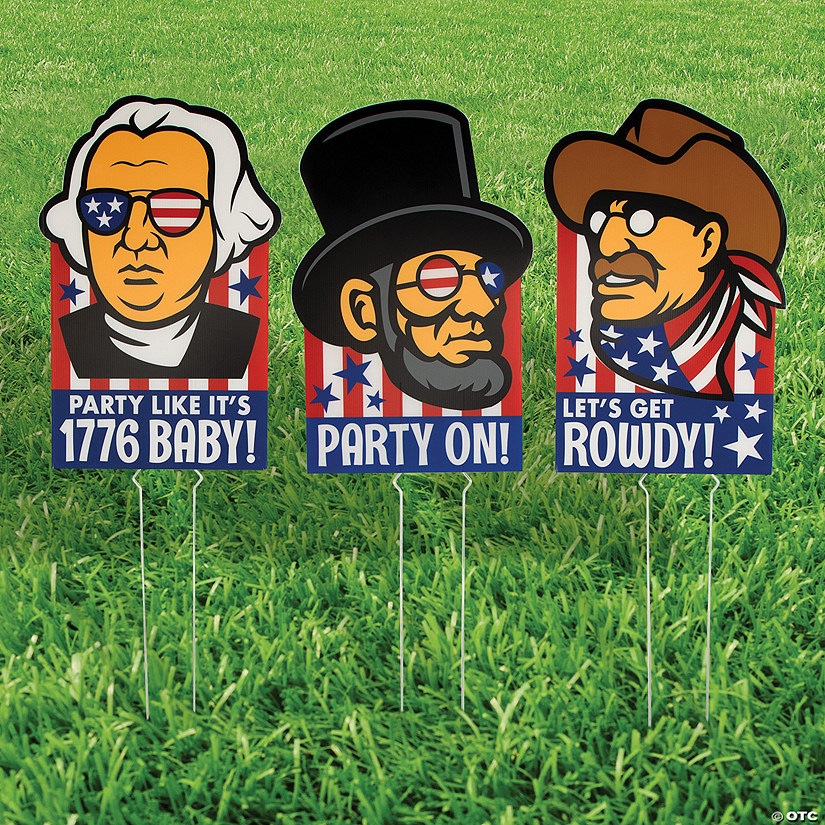 15" x 23" President Icons Outdoor Yard Sign Set - 3 Pc. Image