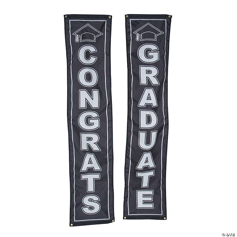 15" x 70" Graduation Congrats Graduate Polyester Pillar Buntings Image