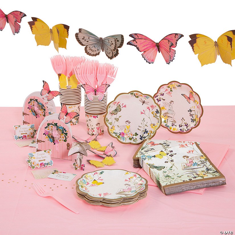 151 Pc. Talking Tables Truly Fairy Tableware Kit for 24 Guests Image