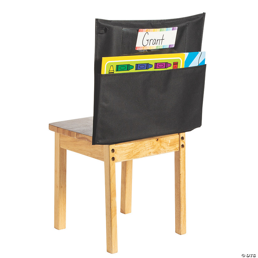 16 1/2" x 14 1/2" Classroom Organizer Black Canvas Chair Covers - 6 Pc. Image