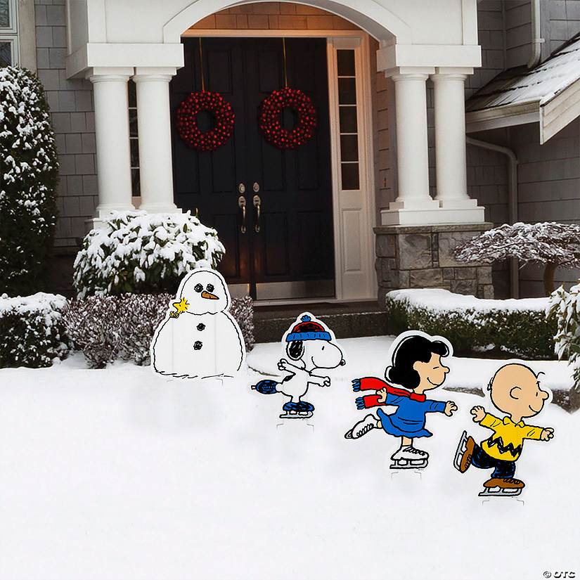 16" 18 3/4" Peanuts® Christmas Yard Sign Set 4 Pc.