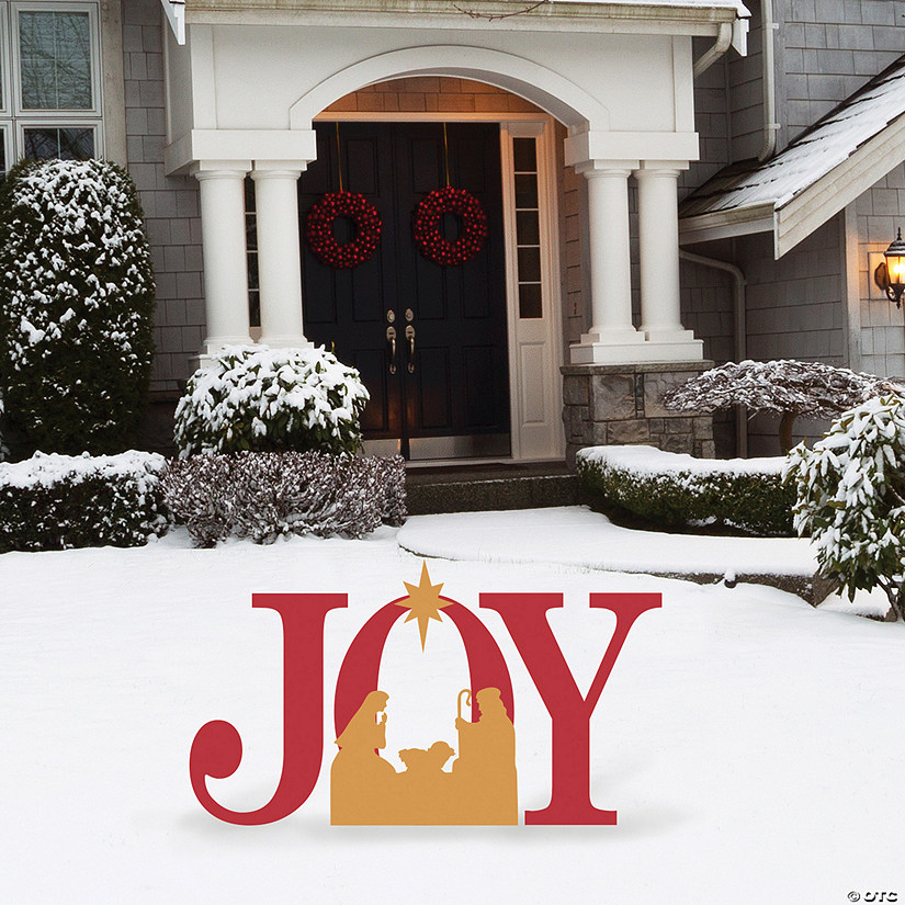 16" - 23" Joy Nativity Outdoor Yard Signs - 3 Pc. Image