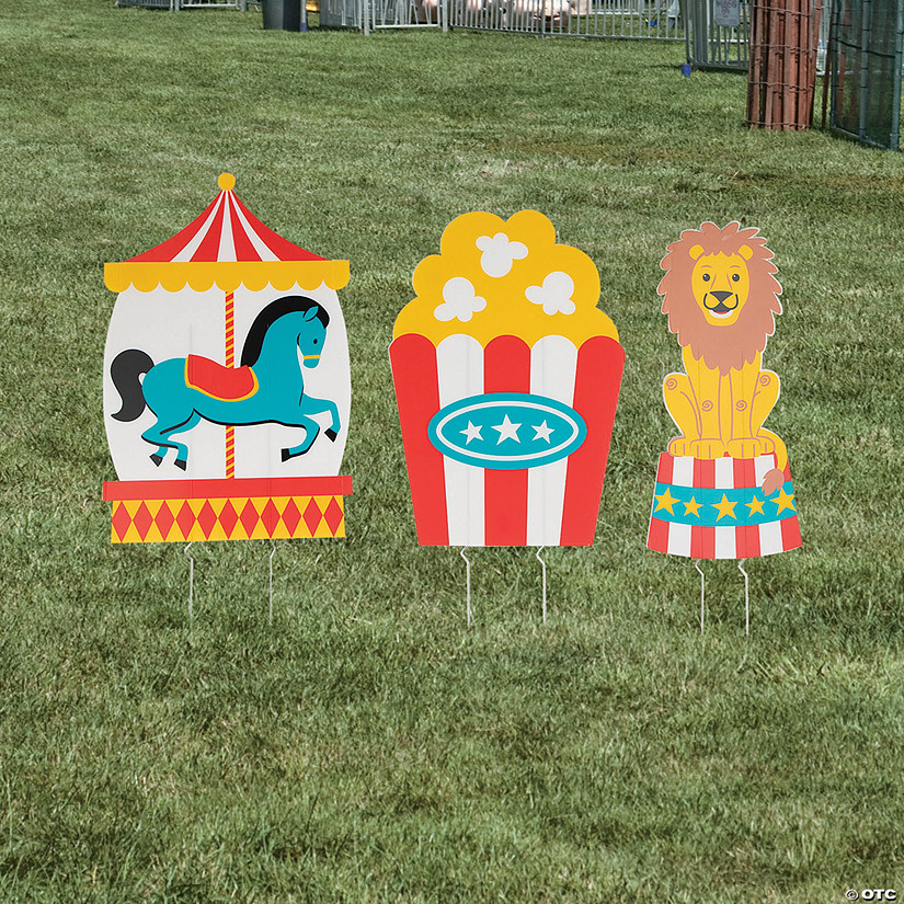 16" - 24"  Carnival Icons Yard Signs - 3 Pc. Image