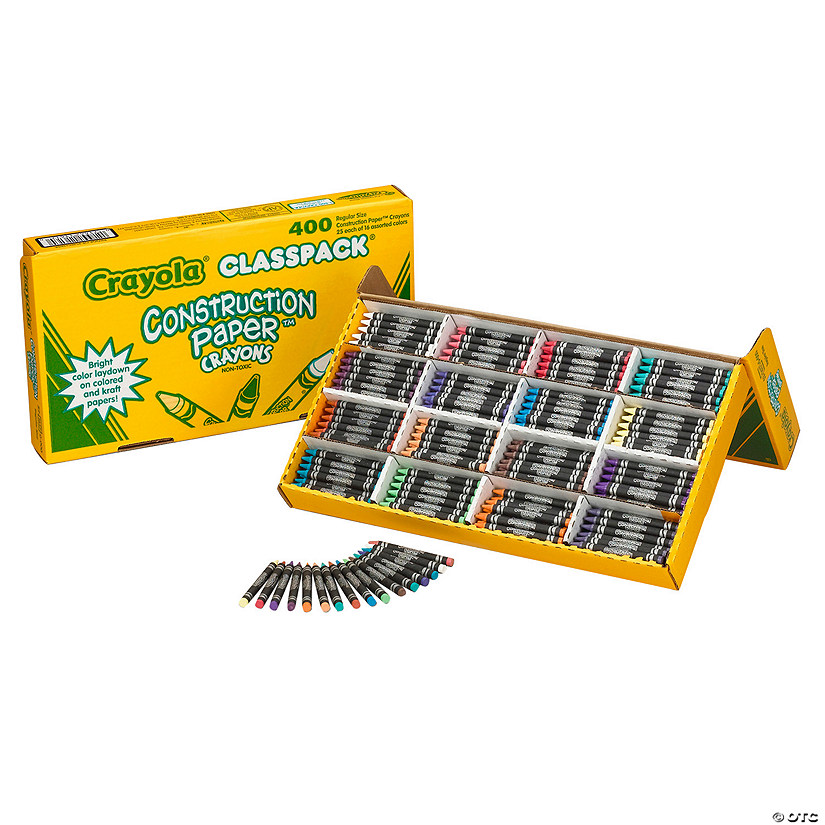 16-Color Crayola<sup>&#174;</sup> Regular Size Construction Paper&#8482; Crayons Classpack&#174; - 400  Pc. Image