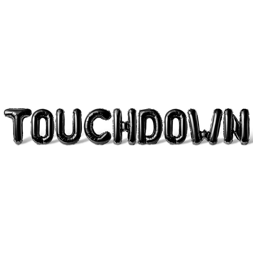 16 Inch Black TOUCHDOWN Letter Balloon Banner Image