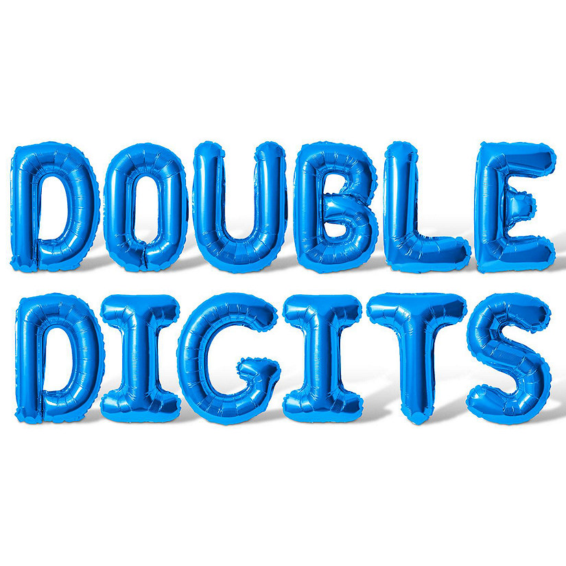 16 Inch Blue DOUBLE DIGITS Letter Balloon Banner Image