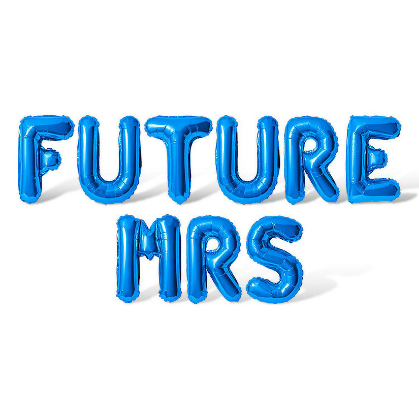 16 Inch Blue FUTURE MRS Letter Balloon Banner Image