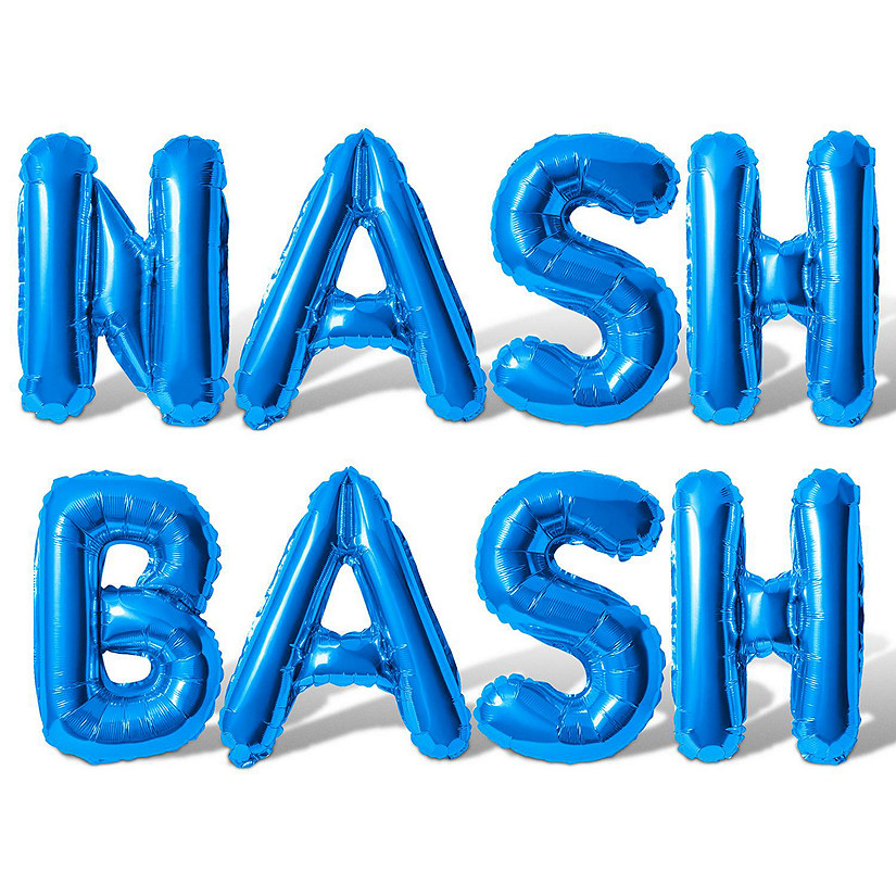 16 Inch Blue NASH BASH Letter Balloon Banner Image