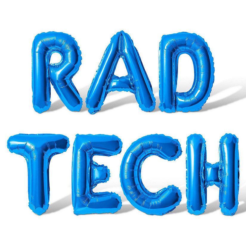 16 Inch Blue RAD TECH Letter Balloon Banner Image
