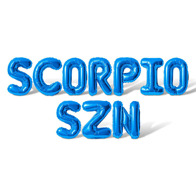 16 Inch Blue SCORPIO SZN Letter Balloon Banner Image