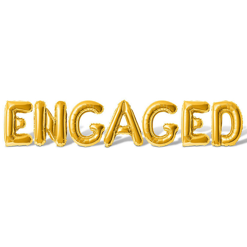 16 Inch Gold ENGAGED Letter Balloon Banner Image