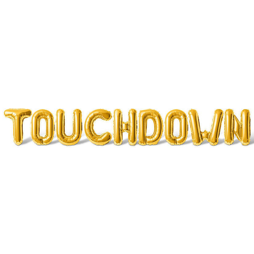 16 Inch Gold TOUCHDOWN Letter Balloon Banner Image