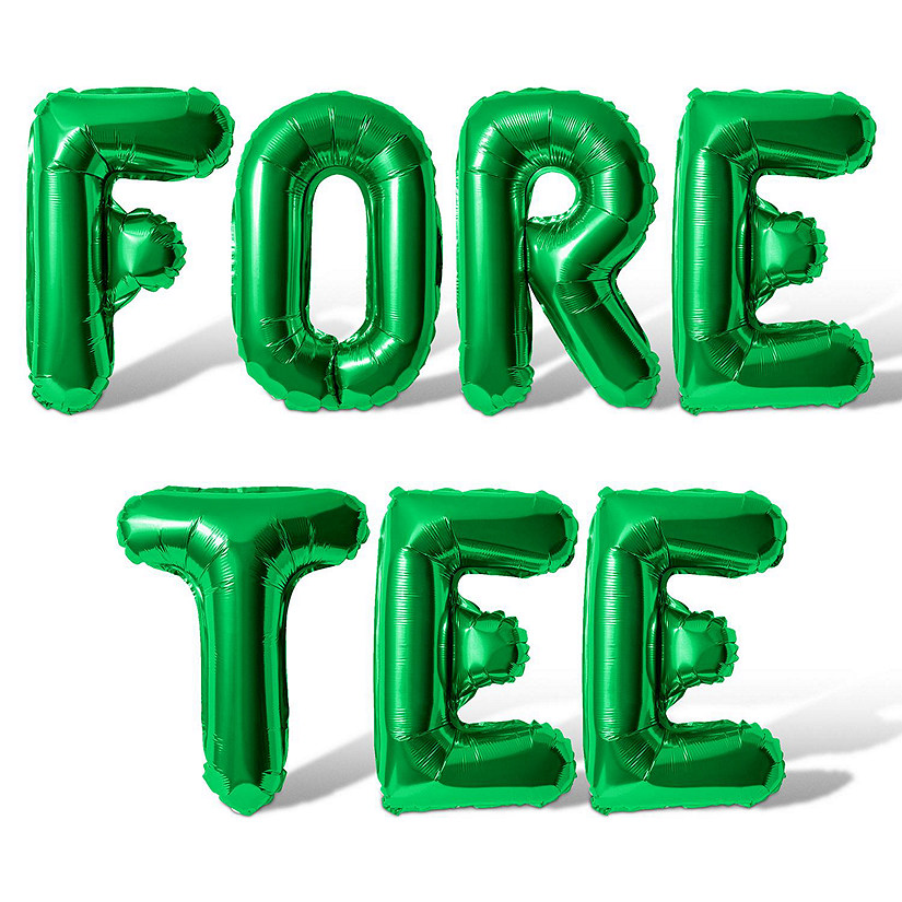 16 Inch Green FORE TEE Letter Balloon Banner Image