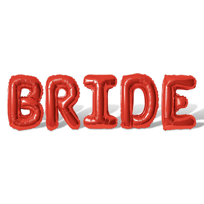 16 Inch Red BRIDE Letter Balloon Banner Image