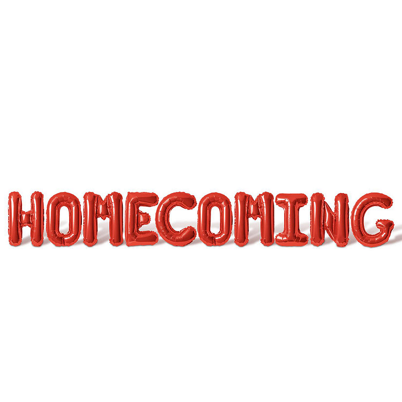 16 Inch Red HOMECOMING Letter Balloon Banner Image