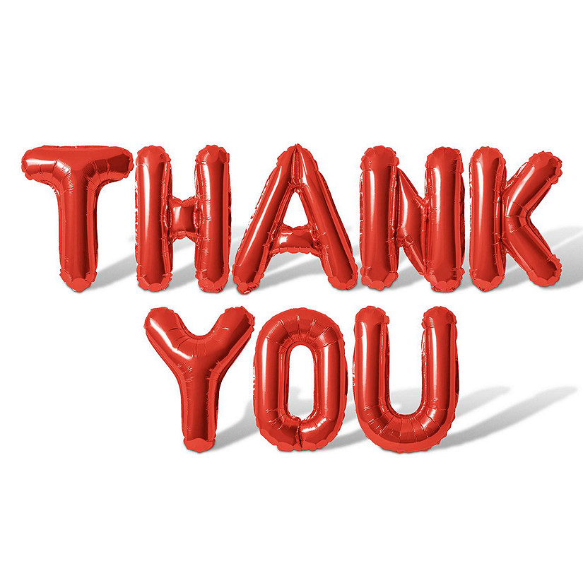 16 Inch Red THANK YOU Letter Balloon Banner Image