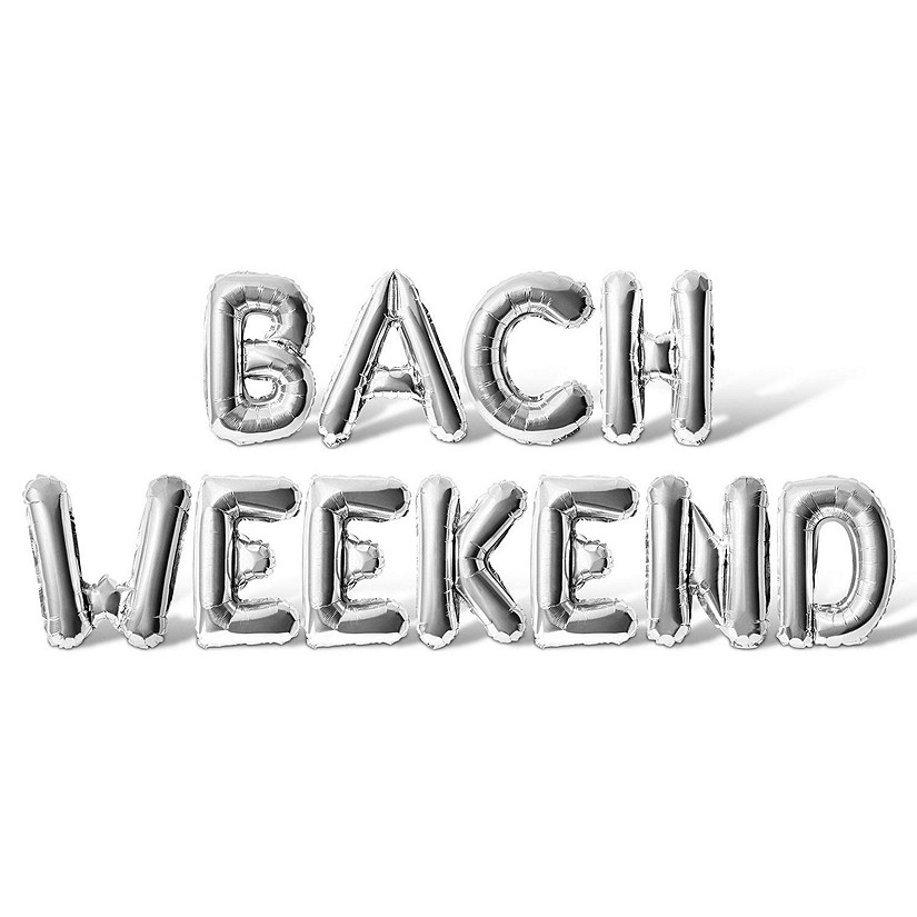 16 Inch Silver BACH WEEKEND Letter Balloon Banner Image