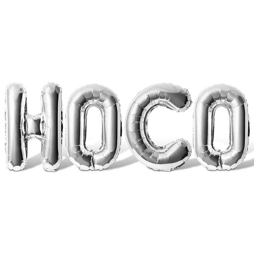 16 Inch Silver HOCO Letter Balloon Banner Image